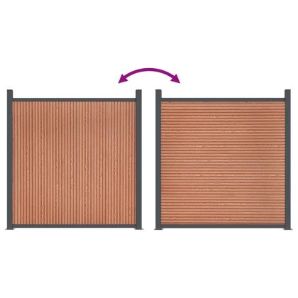 Ограден панел, WPC, кафяв, 173x186 см