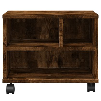 Стойка за принтер с колелца, опушен дъб, 41x32x34,5 см