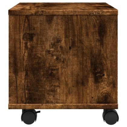 Стойка за принтер с колелца, опушен дъб, 41x32x34,5 см