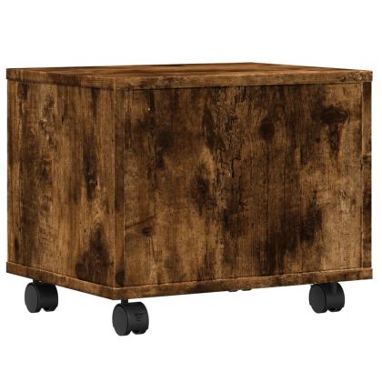 Стойка за принтер с колелца, опушен дъб, 41x32x34,5 см