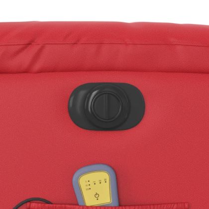 Електрически масажен реклайнер стол, червен, изкуствена кожа