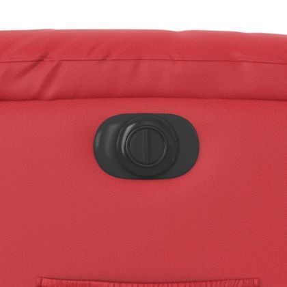 Електрически изправящ реклайнер стол, червен, изкуствена кожа