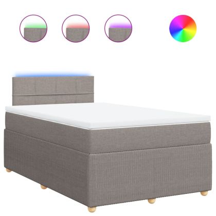 Боксспринг легло с матрак, таупе, 120x200 см, плат