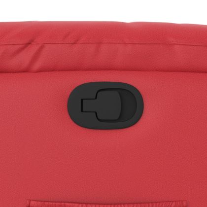 Изправящ реклайнер стол, червен, изкуствена кожа