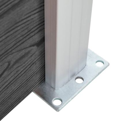 Комплект оградни панели, WPC, 699x146 см, черен