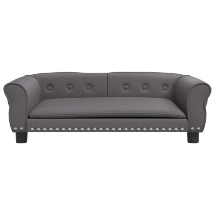 Кучешко легло, сиво, 95x55x30 см, изкуствена кожа