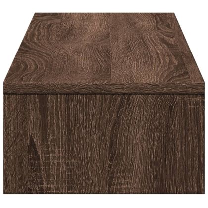 Стойка за монитор с чекмеджета, кафяв дъб, 100x27x15 см