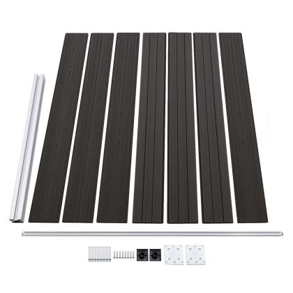 Ограден панел, WPC, 175x146 см, сив