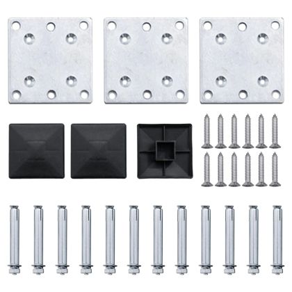 Комплект оградни панели, WPC, 353x146 см, черен