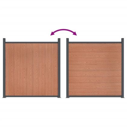 Ограден панел, кафяв, 526x186 см, WPC