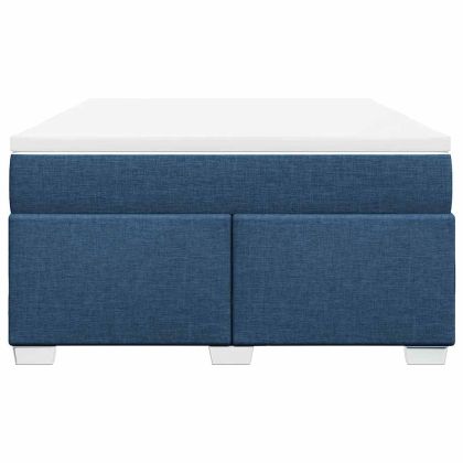 Боксспринг легло с матрак, синьо, 140x190 см, плат