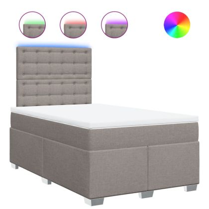 Боксспринг легло с матрак, таупе, 120x200 см, плат