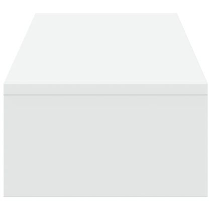 Стойка за монитор с чекмеджета, бяла, 100x27x15 см, инженерно дърво