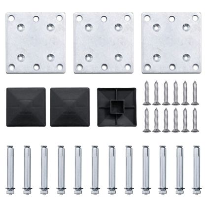 Комплект оградни панели, WPC, 353x146 см, сив