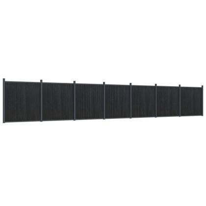 Ограден панел, сив, 1218x186 см, WPC