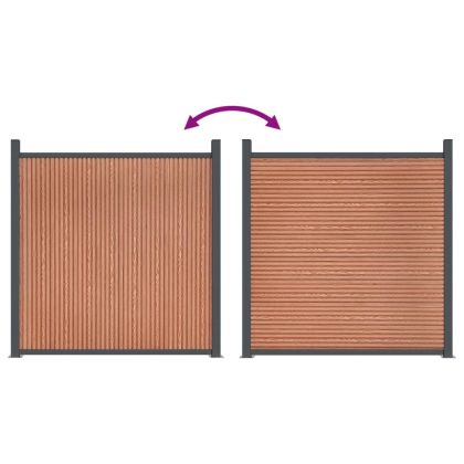 Ограден панел, кафяв, 1737x186 см, WPC