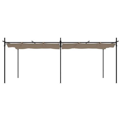 Пергола с прибиращ се покрив таупе 589x292x230 см