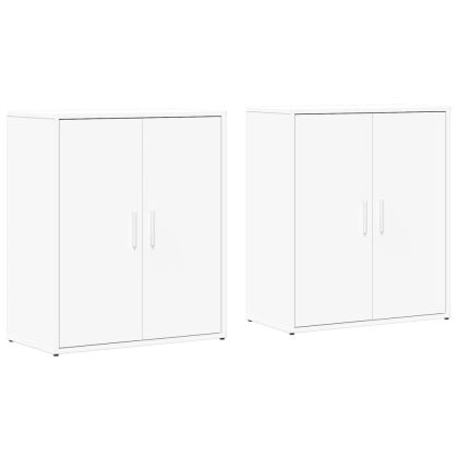 Сайдборди, 2 бр, бели, 60x31x70 см, инженерно дърво