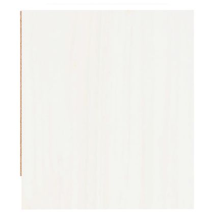 Нощно шкафче, бяло, 40x31x35,5 см, борово дърво масив