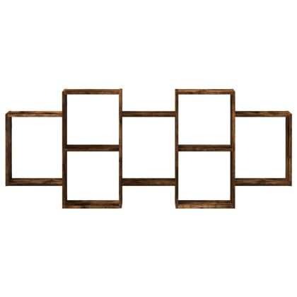 Стенен рафт, опушен дъб, 159x18x65 см, инженерно дърво