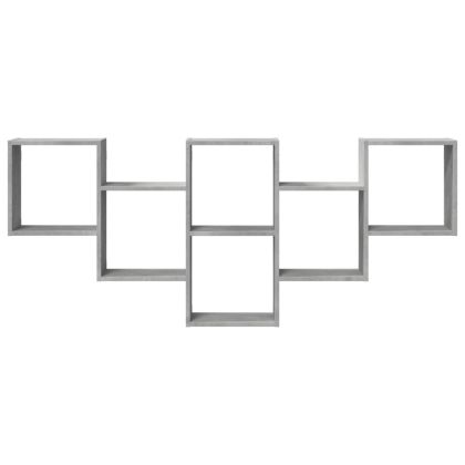 Стенен рафт, бетонно сив, 159x18x66 см, инженерно дърво