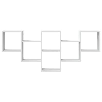 Стенен рафт, бял, 159x18x66 см, инженерно дърво