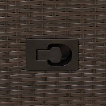 Накланящ се градински стол с възглавници кафяв полиратан