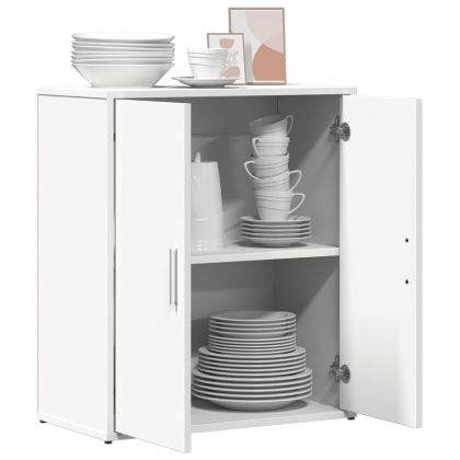 Сайдборд, бял, 60x31x70 см, инженерно дърво