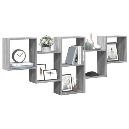 Стенен рафт, сив сонома, 159x18x66 см, инженерно дърво