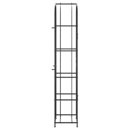 Поставка за вино за 73 бутилки черна 45x36x200 см ковано желязо