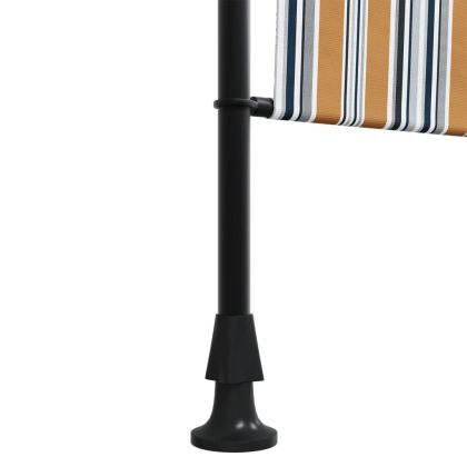 Външна ролетна щора, жълто и бяло, 120x270 см, плат и стомана