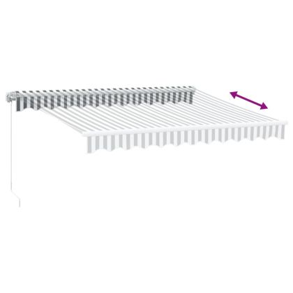 Ръчно прибираща се тента с LED, антрацит и бял, 300x250 см