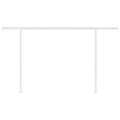 Ръчно прибиращ се сенник с LED, 4,5x3 м, жълто и бяло