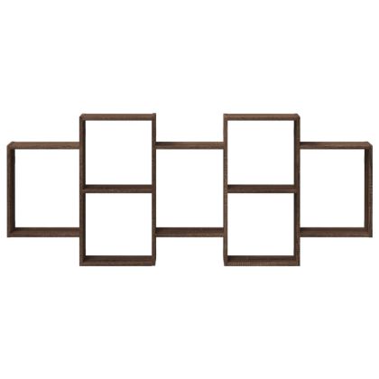 Стенен рафт, кафяв дъб, 159x18x65 см, инженерно дърво