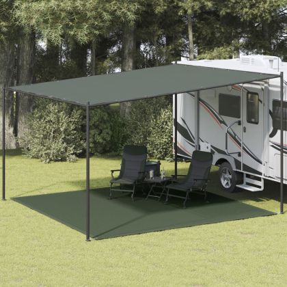 Килим за палатка, 400x400 см, тъмнозелен, HDPE