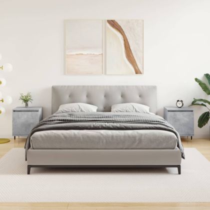 Нощни шкафчета 2 бр бетонно сиво 40x30x50 см инженерно дърво