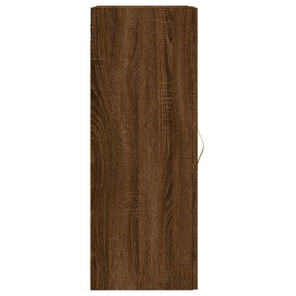 Стенен шкаф, кафяв дъб, 34,5x34x90 см, инженерно дърво