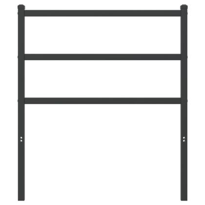 Метална табла за глава, черна, 75 см