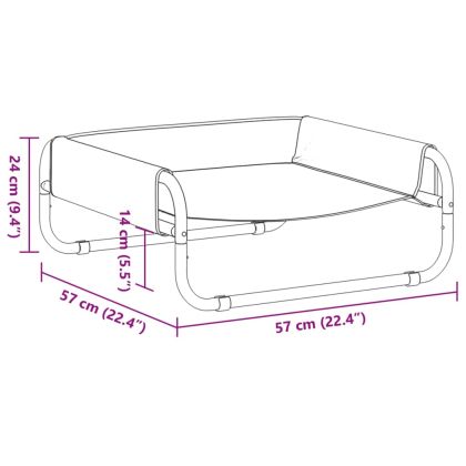 Повдигнато легло за куче, антрацит, Оксфорд плат и стомана