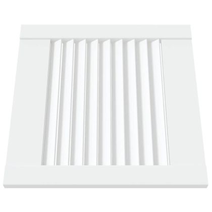 Врата за шкаф с решетен дизайн, бяла, 39,5x39,4 см, бор масив