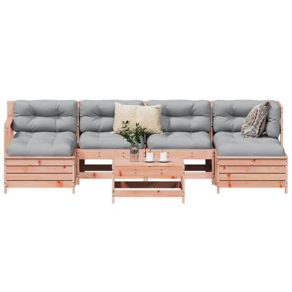 Градински комплект диван от 7 части, дугласка ела масив