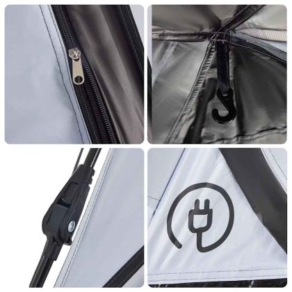 Къмпинг палатка куполна 5 души бял блекаут бързо освобождаване