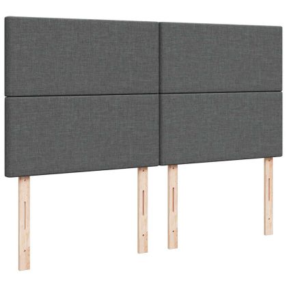 Османска легло с матрак, тъмносиво, 160x200 см, плат