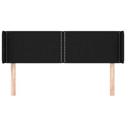 Горна табла за легло, черна, 147x16x78/88 см, плат