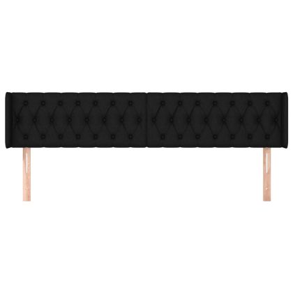 Горна табла за легло, черна, 203x16x78/88 см, плат