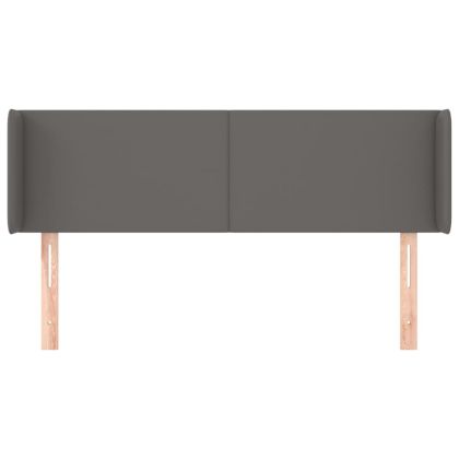 Горна табла за легло, сива, 147x16x78/88 см, изкуствена кожа
