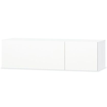 ТВ шкаф, инженерно дърво, 120x40x34 см, силен гланц, бял