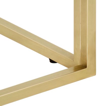 Кафе маса, златиста, неръждаема стомана и закалено стъкло