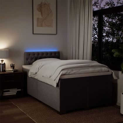 Боксспринг легло с матрак, таупе, 120x200 см, плат