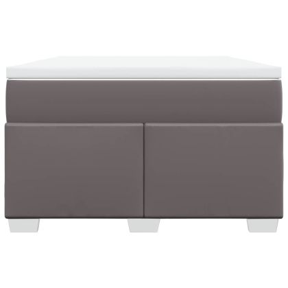 Боксспринг легло с матрак, сиво, 120x200 см, изкуствена кожа